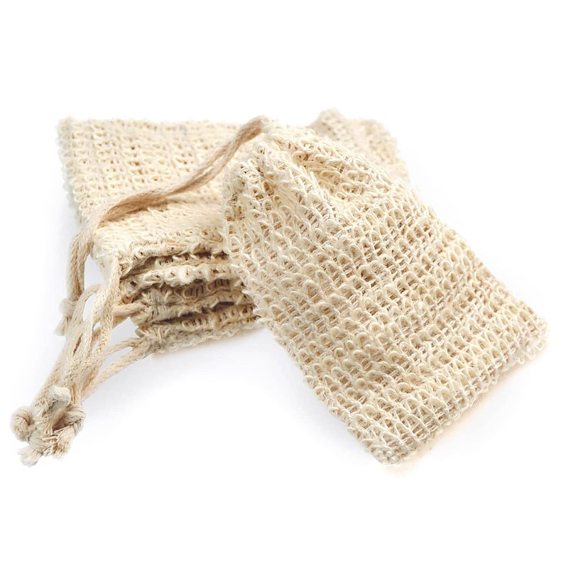 ZEPELOFFY Soap Bag,5 Packs Bar Saver Pouch,Sisal Soap Saver Bag Mesh for Exfoliating, Shower,Scrubber - Image 1